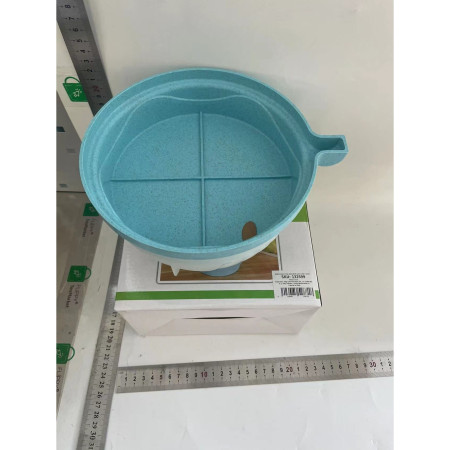 Bol Feliator pentru Salata, Cyrax, Castron Multifunctional pentru Legume si Fructe, pentru Spalat si Taiat Legumele, cu Scurgere si Tocator, Ergonomic, Protectie pentru Maini, 21x18.5x11.5 cm, Albastru