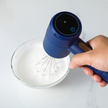 Mixer Electric fara Fir, Cyrax, pentru Uz Casnic, pentru Oua Smantana Frisca, Maner Plastic, Usor de Utilizat si Depozitat, 3 Accesorii, Albastru Inchis