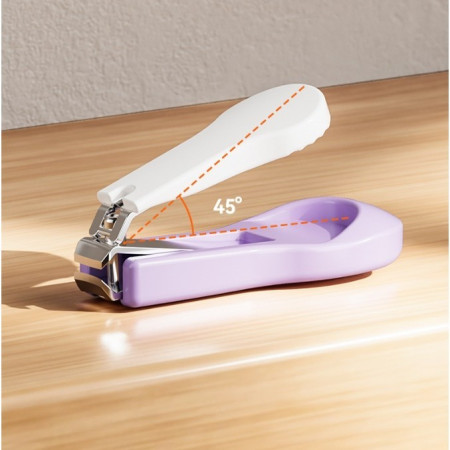 Set 4in1 de Ingrijire Unghii pentru Bebelusi, Cyrax, Cutie de Depozitare Texturata, 0-6 Ani, 13.6x8x2 cm, Mov