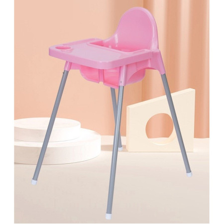 Scaun de Masa, Cyrax, pentru Bebelusi si Copii 6-36 Luni, din Plastic/Metal, Centura in 2 Puncte, Tava Detasabila, 63 x 57 x 85 cm, Roz