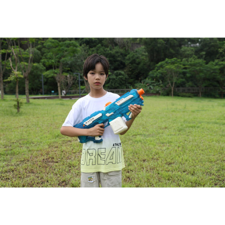 Pistol cu Apa Electric, Cyrax, +6 Ani, Rezervor 650 ml, Incarcare USB, din Plastic, 59 x 23 x 6 cm, Albastru