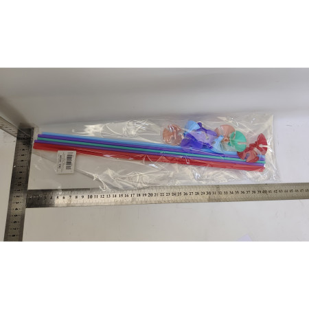 Set 10 Bete cu Rozete pentru Baloane, Cyrax, Suporturi de plastic, Usor de instalat, Reutilizabil, Pentru aniversare, Nunta, Ziua de Nastere, Decor, 40 cm,  Multicolore