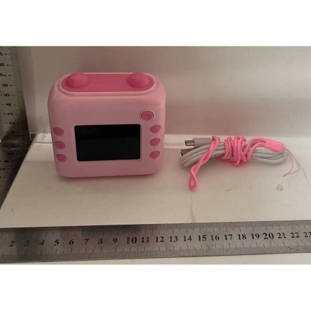 Camera Instantanee pentru Copii, Cyrax, cu Functie de Printare, Cablu USB-C, Bluetooth, compatibil iOS/Android, Imprimare APP, Model Urechi, Snur Subtire Inclus, Roz