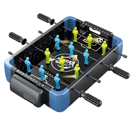 Masa de Joc 5in1  Cyrax, cu Teren Schimbabil de Fotbal, Basket, Bowling, Curling si Hockey, cu Tablou Scor, din ABS, 36.5x22.5x6.6 cm, Design Multicolor, pentru Copii/ Adulti