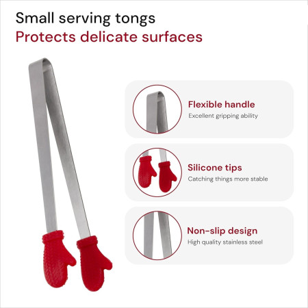 Cleste Creativ pentru Mancare, Cyrax, Model Manusi din Silicon, 14.5x3 cm, Rezistent la Temperaturi Inalte si Coroziune, Rosu