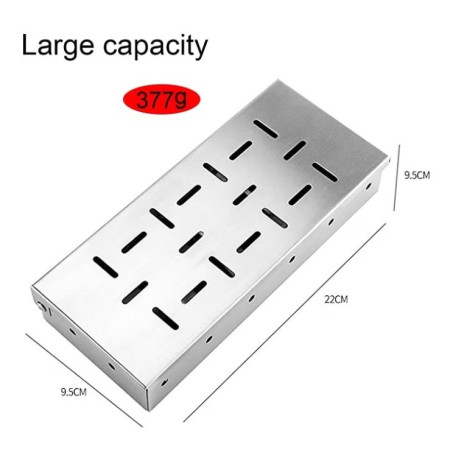 Cutie de afumator pentru gratar Cyrax, Inox, 9.6x4.4x22.2 cm, Argintiu