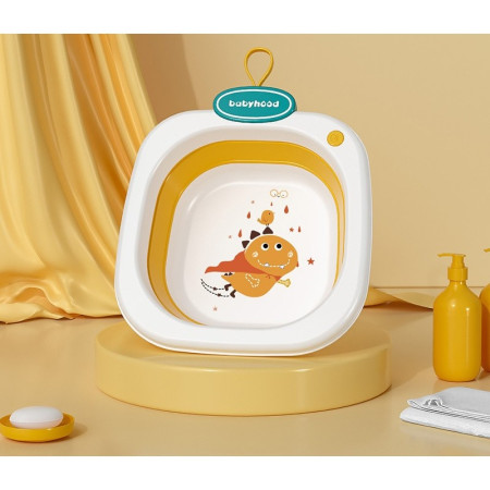 Lavoar Pliabil, Cyrax, pentru Copii 1-8 Ani, Model Animat, din PP+TPE, 32x29x10 cm, Portocaliu