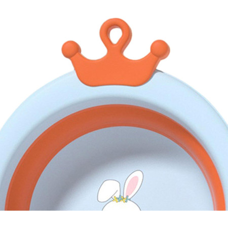 Cada Pliabila pentru Baie pentru Copii, Cyrax, Cadita pentru Bebelusi, Model Rotund cu Iepuras, Blue, 30x31x3.5 cm, 3.3 L