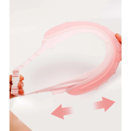 Cyrax Viziera de Protectie Baie Pentru Copii, Fippy, Model Coronita, Dimensiune ajustabila, Durabil, Usor de curatat, Impotriva Samponului, pentru Ochi si Urechi, TPE+PP, 24x22 cm, Roz
