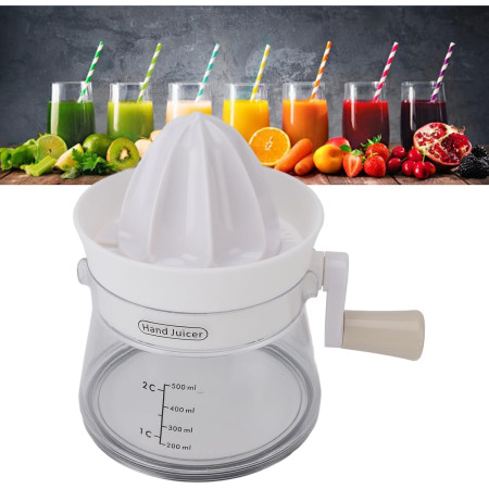 Storcator de Citrice Manual, Cyrax, Rezistente, Usor de Folosit si Depozitat, Durabil, Calitativ, 16.5x13cm, Transparent/ Alb