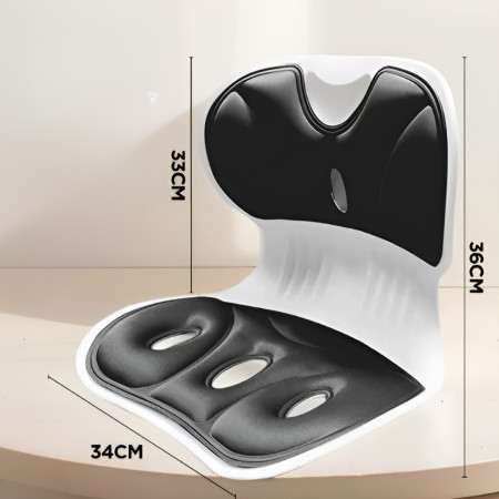 Suport pentru Scaun, Cyrax, pentru Corectarea Posturii, Portabil, Ergonomic, Ameliorare Durere, Respirabil, 36x34x33 cm, Marime L, Negru