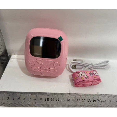 Set Camera Instantanee pentru Copii, Cyrax, Camera 180° Selfie, Ecran HD 2'', 24MP, 720P Video, 1200 mAh, cu Functie de Printare Alb-Negru, cablu USB-C, Bluetooth, Compatibil iOS/Android, Imprimare APP, Model Bunny, Roz