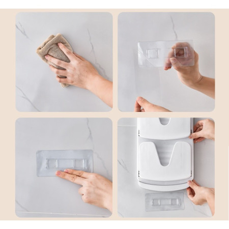 Suport de Bucatarie, Cyrax, pentru Capace/Tocatoare, din Plastic, Colectare Apa Scursa, Montare fara Perfoarare, 33.3 x 20.7 x 3.5 cm, Alb