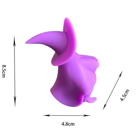 Suport Capac Anti-Varsare, Suport Lingura pentru Oala, Cyrax, Model Vrajitoare, din Silicon, Mov