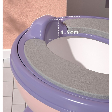 Olita Bebelusi, Cyrax, pentru Copii 1 - 8 Ani, Model Toaleta Adulti, Colac Moale PVC, Compartiment Detasabil, Cutie Depozitare Hartie, 34 x 32 x 19 cm, Roz/Mov