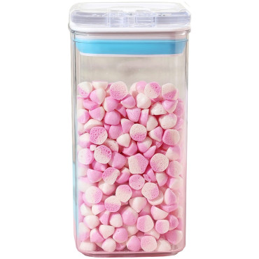 Cutie de Depozitare Alimente, Cyrax, Cutie de tip Container pentru Bucatarie, Cutie pentru Condimente, din PET ABS Silicon, 10 x 10 x 20.5 cm, 370 g, 1.2L Transparenta