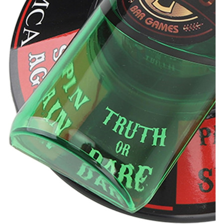 Joc de baut Spin the Bottle Cyrax, invarte sticla si accepta provocarea, 2-6 jucatori, material ABS, 18 x 12 cm, multicolor