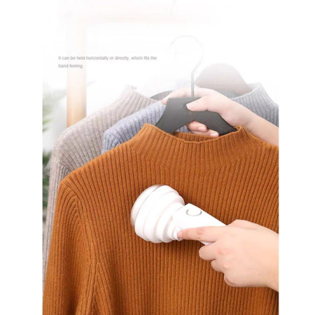 Aparat Pentru Curatat Scame, Par Si Praf,  Trimmer pentru Diferite Tipuri De Material, Cu Lame Din Otel Inoxidabil, Maner Flexibil, Incarcare Prin USB, 13x8 cm, Alb