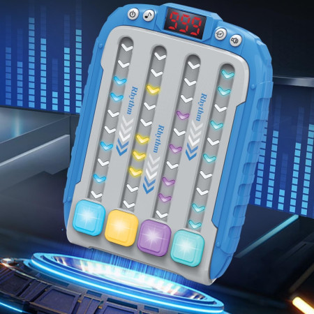 Jucarie Interactiva, Cyrax, Joc Rhythm, +3 Ani, din ABS, 6 Niveluri, 15 x 3 x 11 cm, Functie Muzicala, Albastru