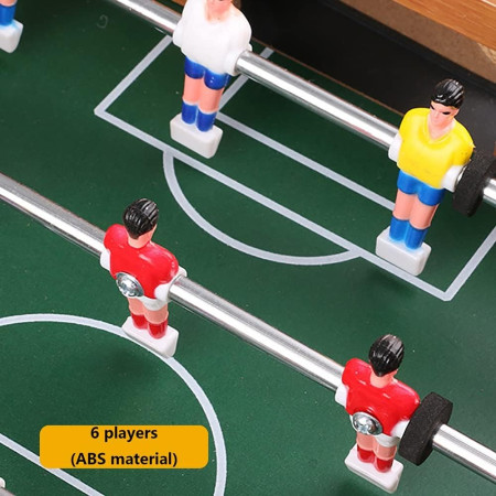 Masa de fotbal cu teren si 12 jucatori Cyrax, cu tablou pentru scor, din metal, lemn si ABS, 34.5 x 23 x 7 cm, pentru copii