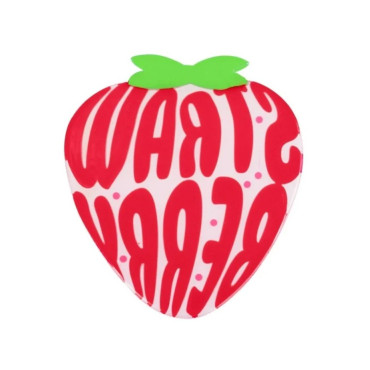 Suport pentru Pahar, Cyrax, Model Capsuna, din PVC, 15.5 x 15.5 cm, Rezistent la Caldura, Roz/Rosu