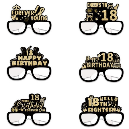 Set 6 Perechi de Ochelari pentru Majorat, Cyrax, Diverse Modele, Negru