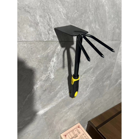 Set 4 Unelte de Gradina  pentru Plantare, Prelucrare Sol si Ingrijire Plante, Material PVC Carbon, Grebla, Sapaliga cu Cap Dublu, Lopata Mica, Lopata Lata, 43 x 11 cm, Negru/Galben