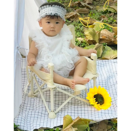 Scaun de Masa pentru Bebelusi si Copii, Cyrax, Tavita si Husa Detasabile, Multifuncțional, Stabil, Centura de Siguranta, Cos de Depozitare, Bej, cu Umbrela Roz, de la 6 Luni