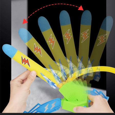 Jucarie pentru Copii, Cyrax, Lansator de Rachete cu Piciorul, un Singur Lansator, 3 Rachete cu Lumini, 40.5 cm Inaltime, Multicolor