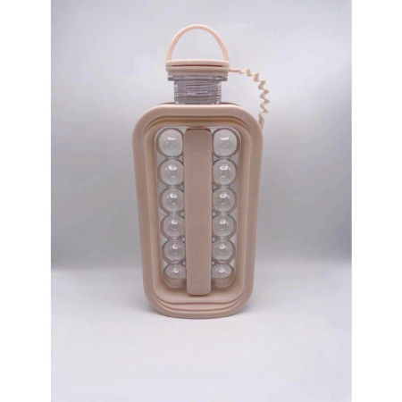 Forma pentru Gheata 2 in 1 Portabila, Cyrax, sub Forma de Sticla, Sfere, Diametru 3 cm, Multifunctional, 17 Bilute, 27.5 x 11.4 x 5.5 cm, Culoare Roz Pal