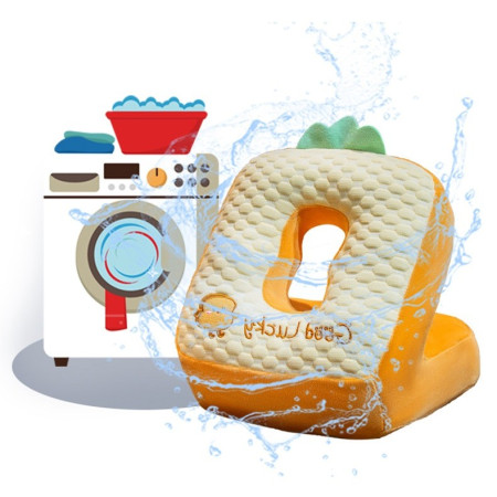 Set 2in1 Patura Microfibra si Perna din Spuma,  pentru Birou, Calatorii, Pauze, Model Paine, Microfibra, 1x1.7 m, 30x35x30 cm, Maro