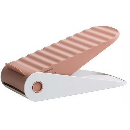 Suport pentru Pantofi,  cu Două Straturi, Organizator, Antiderapant și Durabil, Inălțime Reglabilă, 25.5x11x7.5 cm, Roz, 150 g