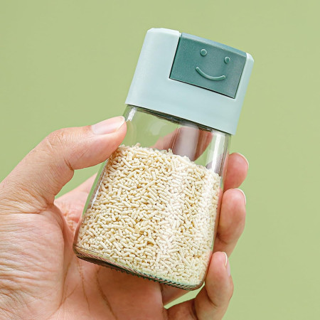 Dozator Condimente, Cyrax, din Stilca, 180 ml, Rezistenta la Umidiate, 11.3 x 6.4 cm, Masura 5g, Albastru