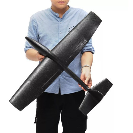 Avion Zburator, Cyrax, Tip Planor, 83 cm Lungime, +3 Ani, din Polistiren, Aruncare 10 - 30 m, Negru