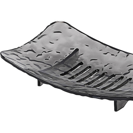 Savoniera din Plastic  11 x 8 cm, cu Scurgere Apa, Design Modern, Gri