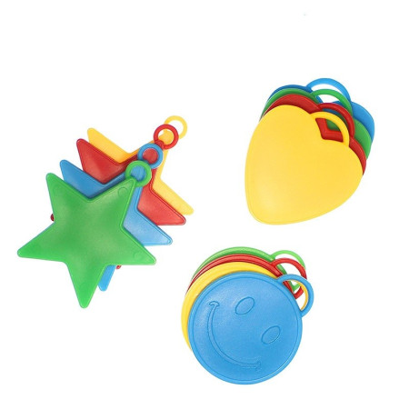 Set 4 Greutati pentru Baloanele cu Heliu, Cyrax, 32 grame, 8 grame Fiecare, Plastic, Forma Smiley Face, Multicolor