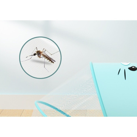 Husa Anti-Tantari, Cyrax, Pliabila, Protectie 360 Grade, Parasolar, 0-1 An, 60 x 55 x 5 cm, Albastru