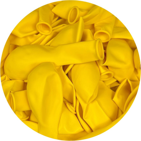 Set 12 Baloane, Cyrax, din Latex Standard, 25 cm, Galben