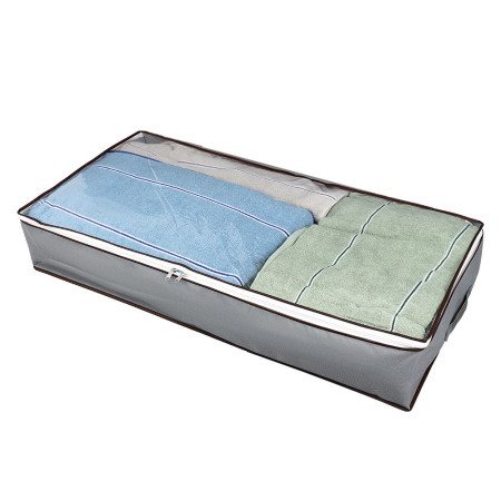 Husa de Depozitare,  Intrebuintare Multipla, Pliabila, cu Fermoar Bidirectional si Fereastra Deasupra Transparenta, Manere Laterale, Lavabila, 65x45x15 cm, Gri
