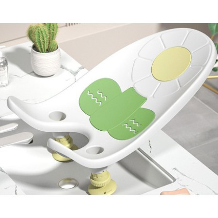 Suport de Baie Bebelusi, Cyrax, 0-12 luni, Montare pe Chiuveta/Lavoar/Cada, Ventuze Antiderapante cu Intaltime Reglabila, 50 x 24 x 12.5 cm, Alb