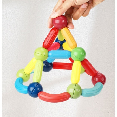 Set 42 de Piese Magnetice de Constructie, Cyrax, Puzzle, Forme, 3 Ani, ABS, Magnet, 20x6.5x18 cm, Multicolor