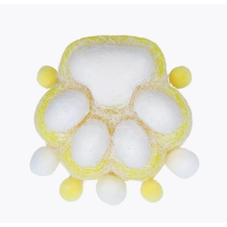 Jucarie Interactiva Squishy, Cyrax, Model Cat Paw, Squeeze Pinch Family, Revenire Lenta, din TPR, +3 Ani, 7.5 cm, Textura Puf, Galben