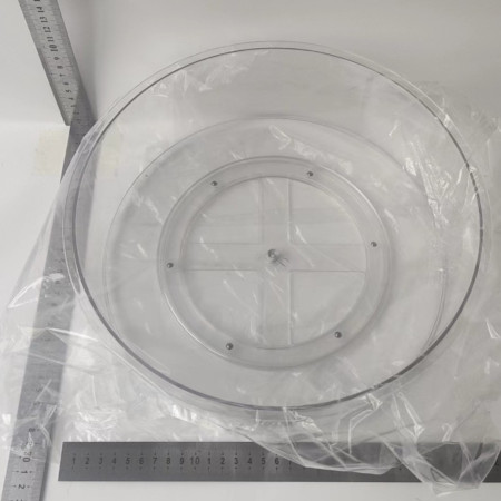 Suport Rotativ pentru Condimente, Cyrax, Multifunctional, Rotund, 360 de Grade, pentru Bucatarie, Plastic, 30.5x30.5x10 cm, Transparent