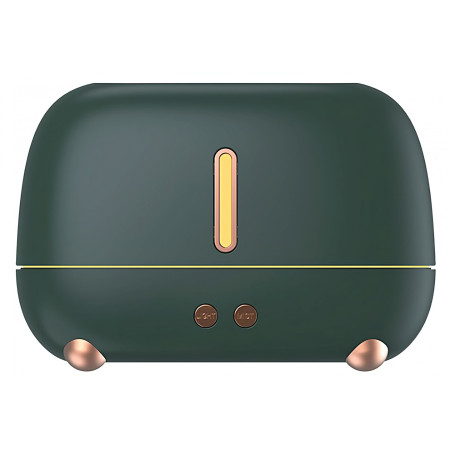 Umidificator de tip flacara,  cu aromaterapie, 7 culori, 250 ml, verde