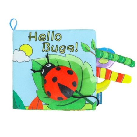 Carte Senzoriala, Cyrax, pentru Bebelusi, 15x16x4 cm, cu Animalute, 3D, Cu Sunete si Fosnete, 0-3 Ani, Model Buburuza, Multicolor