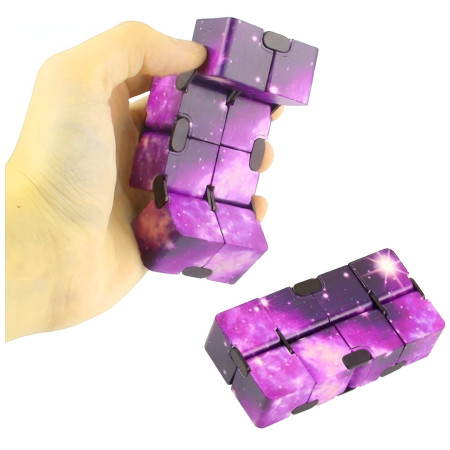 Cyrax Jucarie Interactiva Antistres cu Miscari Infinite, Cub Magic, 3 ani, 4x4x4cm, Violet