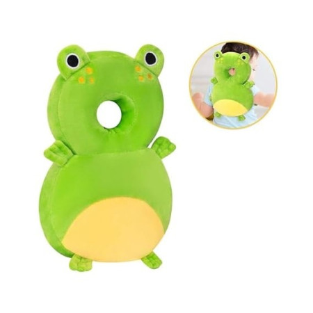 Perna tip Rucsac pentru Protectia Capului,  Tetiera tip Broscuta, pentru Bebelusi, 33x6x19 cm, 180 g, Verde