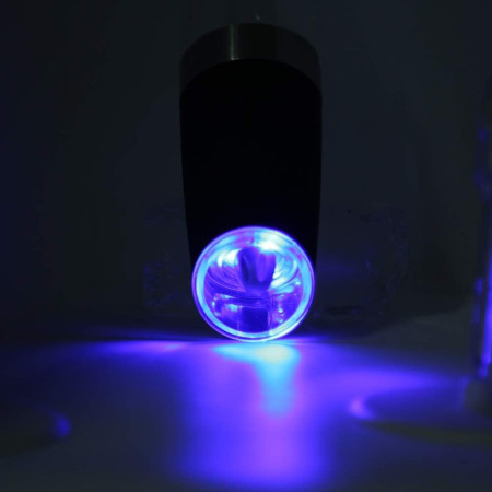 Rasnita Electrica Sare si Piper, Cyrax, cu Camera Depozitare Transparenta, Macinare, Functionare pe Baterii, cu Lumina, ABS, 20x6.5 cm, Negru/Transparent