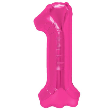Balon din Folie Metalizata, Cyrax, Figurina Cifra, Model 1, Tema Aniversare 100 cm, Ambalaj Individual, Pai Inclus, Umflare cu Aer sau Heliu, Roz