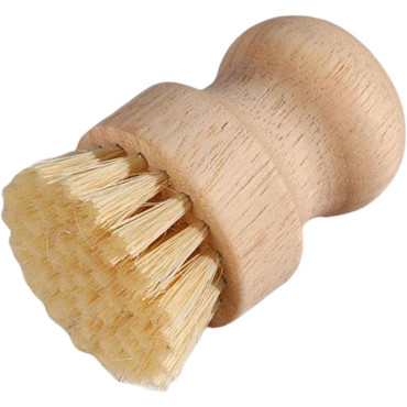 Perie de Curatat Vase si Alimente, Cyrax, din Lemn de Fag, 8 x 5 cm, Perie din Sisal, Bej